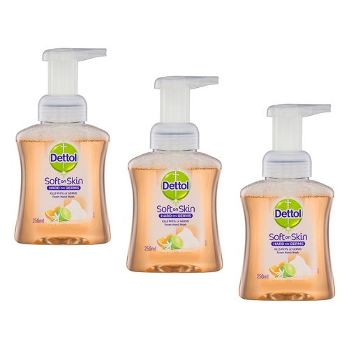 Dettol Foam Hand Wash Lime and Orange Blossom 250mL Pack of 3