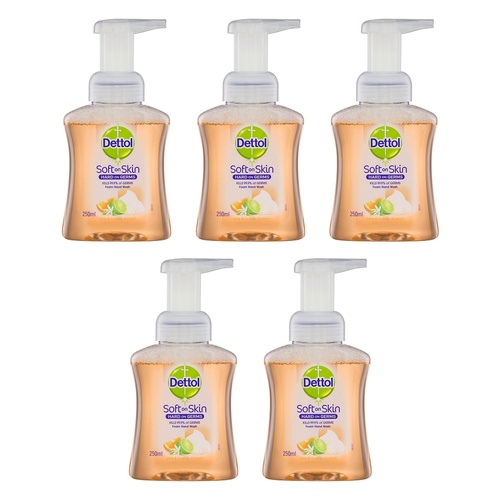 Dettol Foam Hand Wash Lime and Orange Blossom 250mL Pack of 5