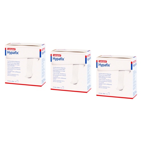 Hypafix Elastic Adhesive Fixation Tape 2.5cm x 10m Pack of 3