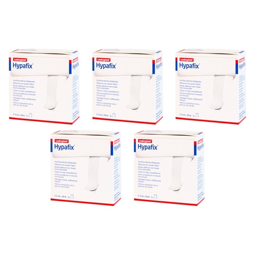 Hypafix Elastic Adhesive Fixation Tape 2.5cm x 10m Pack of 5