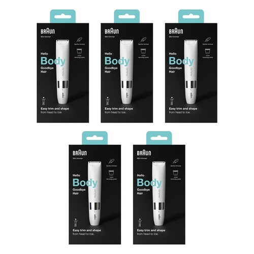 Braun Body Mini Trimmer BS1000 Pack of 5