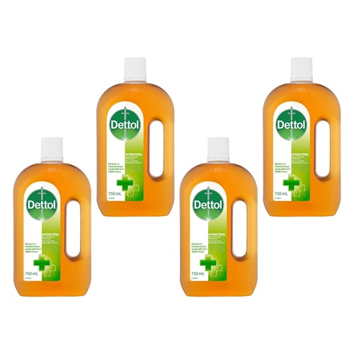 Dettol Antiseptic Antibacterial Disinfectant Liquid 750mL Pack of 4