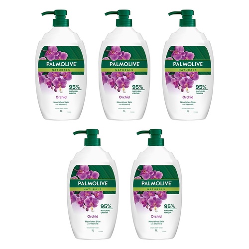 Palmolive Naturals Body Wash Milk & Orchid Shower Gel 1L x 3 Bundle of 5