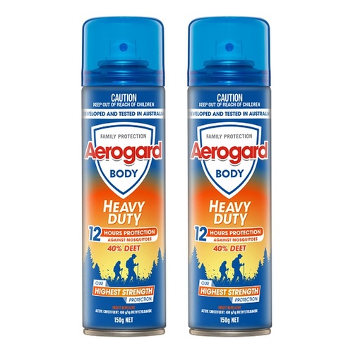 Aerogard Heavy Duty 40% DEET Insect Repellent Aerosol 150g Pack of 2