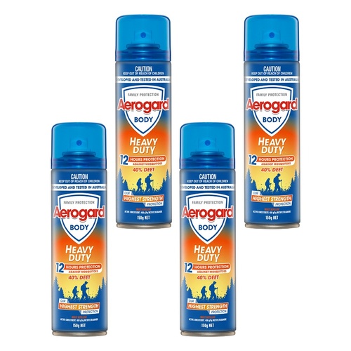 Aerogard Heavy Duty 40% DEET Insect Repellent Aerosol 150g Pack of 4