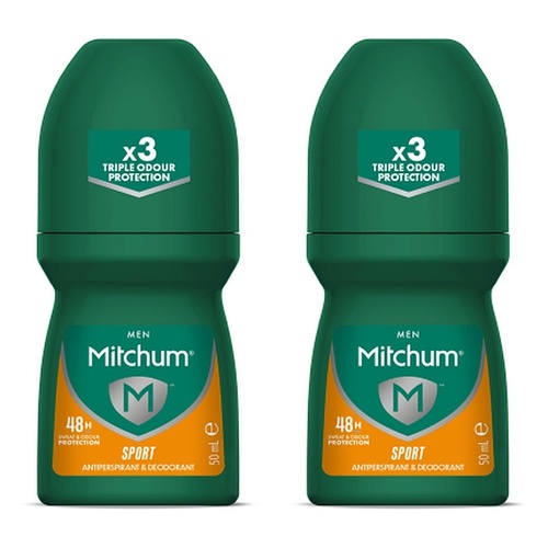 Mitchum Men Antiperspirant Roll-On Deodorant Sport 50mL Pack of 2