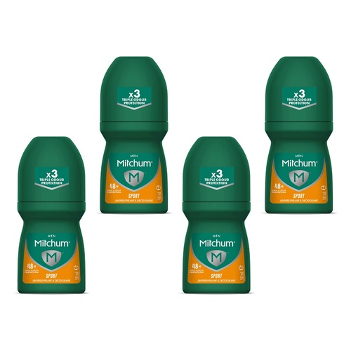 Mitchum Men Antiperspirant Roll-On Deodorant Sport 50mL Pack of 4