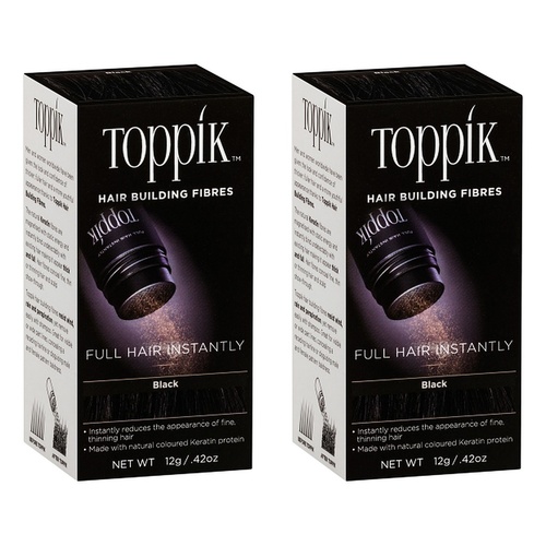 Toppik Hair Building Fibres Black 12g Pack of 2