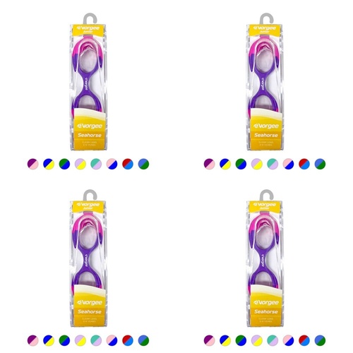Vorgee Junior Seahorse Kids Swimming Goggles Clear Lens Ages 2-6 Years - Random Colour Supplied Pack of 4