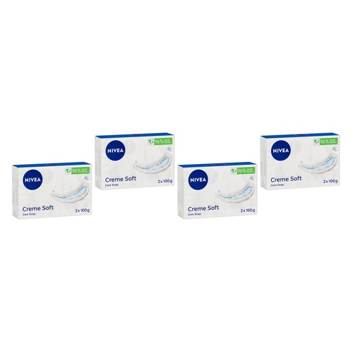 Nivea Creme Soft Care Soap 2 x 100g Pack of 4