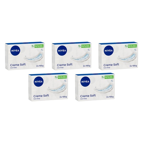 Nivea Creme Soft Care Soap 2 x 100g Pack of 5