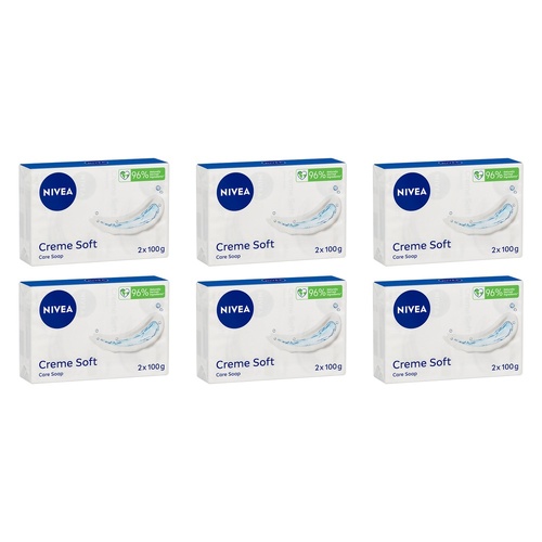 Nivea Creme Soft Care Soap 2 x 100g Pack of 6