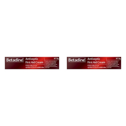Betadine Antiseptic First Aid Cream 20g Pack of 2