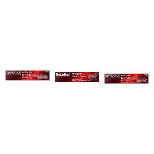 Betadine Antiseptic First Aid Cream 20g Pack of 3