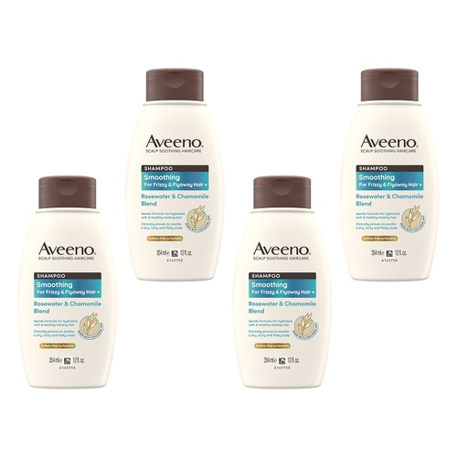 Aveeno Rose Water & Chamomile Shampoo for Dry Hair 354mL Pack of 4