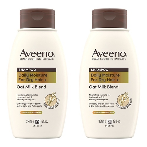 Aveeno Oat Milk Blend Moisturising Shampoo for Dry & Damaged Hair Pack of 2