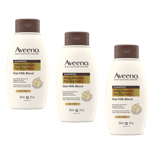 Aveeno Oat Milk Blend Moisturising Shampoo for Dry & Damaged Hair Pack of 3