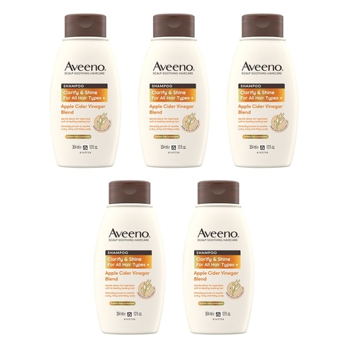 Aveeno Apple Cider Vinegar Clarifying Shampoo for Dull Hair 354mL Pack of 5