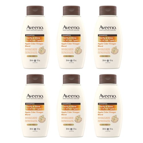 Aveeno Apple Cider Vinegar Clarifying Shampoo for Dull Hair 354mL Pack of 6