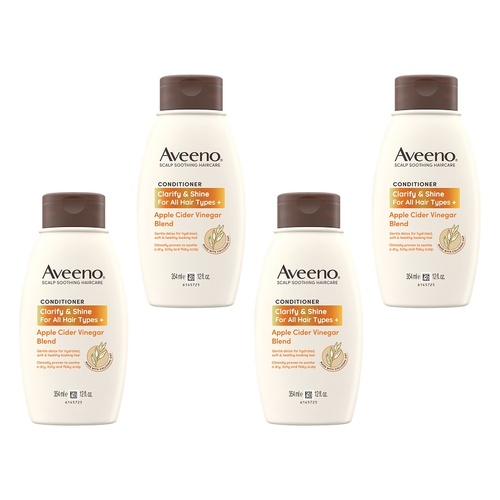Aveeno Apple Cider Vinegar Clarifying Conditioner for Dull Hair 354mL Pack of 4