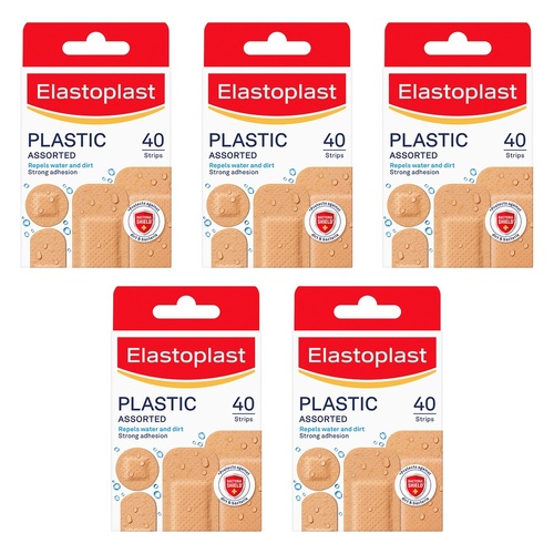 Elastoplast Plastic Plasters Assorted 40 Pack Bundle of 5