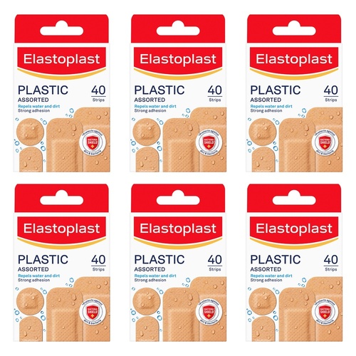 Elastoplast Plastic Plasters Assorted 40 Pack Bundle of 6