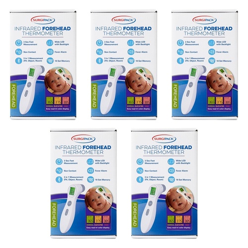 SurgiPack Infrared Forehead Thermometer Pack of 5