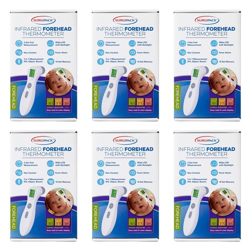 SurgiPack Infrared Forehead Thermometer Pack of 6