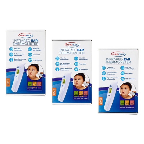 SurgiPack Infrared Ear Thermometer Pack of 3