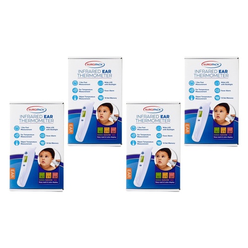 SurgiPack Infrared Ear Thermometer Pack of 4