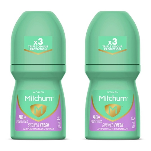 Mitchum Women Antiperspirant Roll-On Deodorant Shower Fresh 50mL Pack of 2