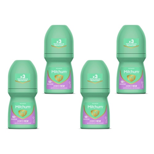 Mitchum Women Antiperspirant Roll-On Deodorant Shower Fresh 50mL Pack of 4