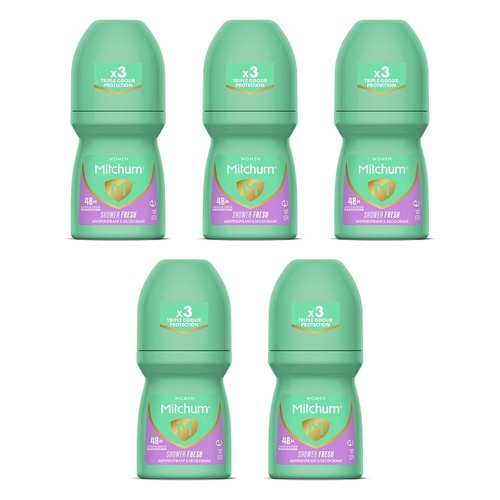Mitchum Women Antiperspirant Roll-On Deodorant Shower Fresh 50mL Pack of 5