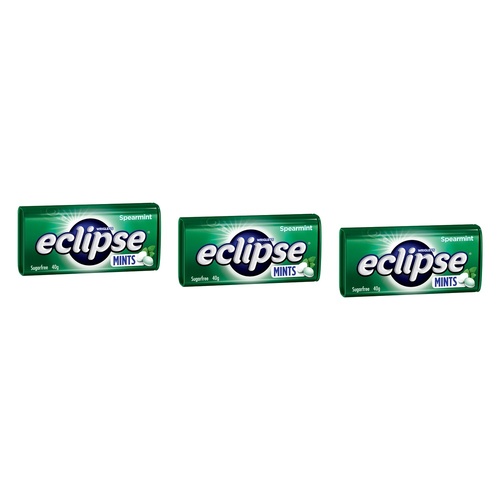 Eclipse Spearmint Sugar Free Mints 40g x 12 Bundle of 3