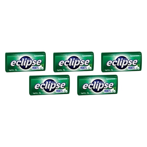 Eclipse Spearmint Sugar Free Mints 40g x 12 Bundle of 5