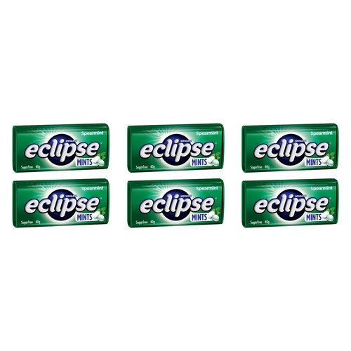 Eclipse Spearmint Sugar Free Mints 40g x 12 Bundle of 6