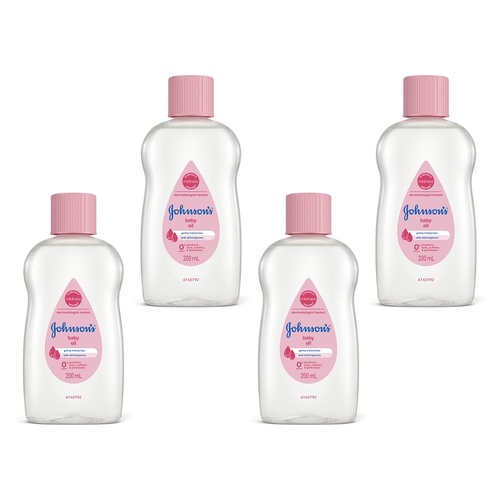 Johnson's Baby Oil 200mL Pack of 4