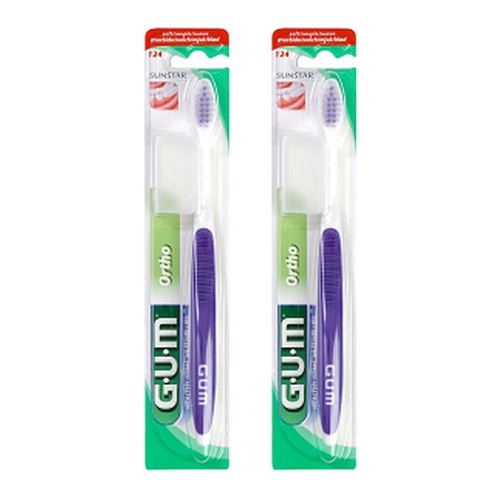 G.U.M Orthodontic Toothbrush With Cap Pack of 2
