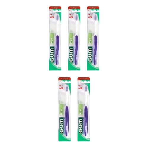 G.U.M Orthodontic Toothbrush With Cap Pack of 5