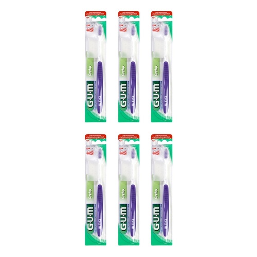 G.U.M Orthodontic Toothbrush With Cap Pack of 6