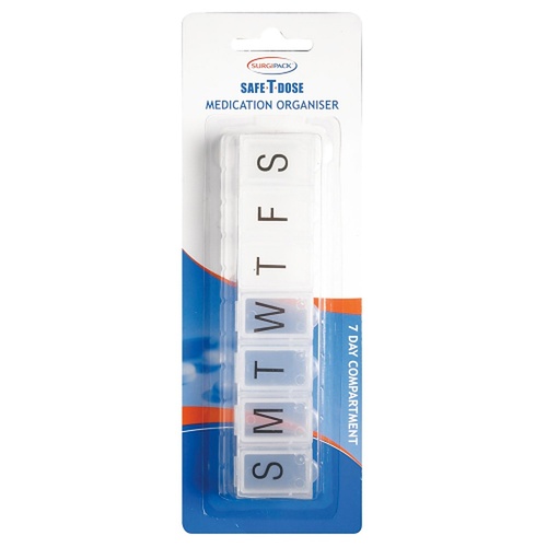 SurgiPack Safe-T-Dose 7 Day 1 Compartment Pill Organiser