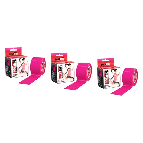 RockTape Sports Tape Pink 5cm x 5m Pack of 3
