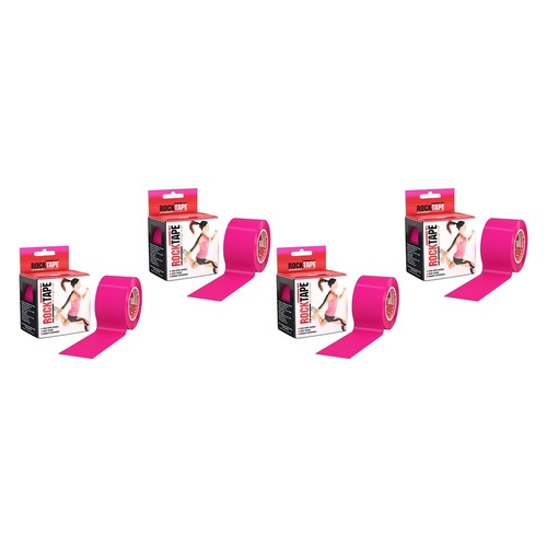 RockTape Sports Tape Pink 5cm x 5m Pack of 4