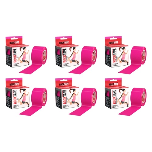 RockTape Sports Tape Pink 5cm x 5m Pack of 6