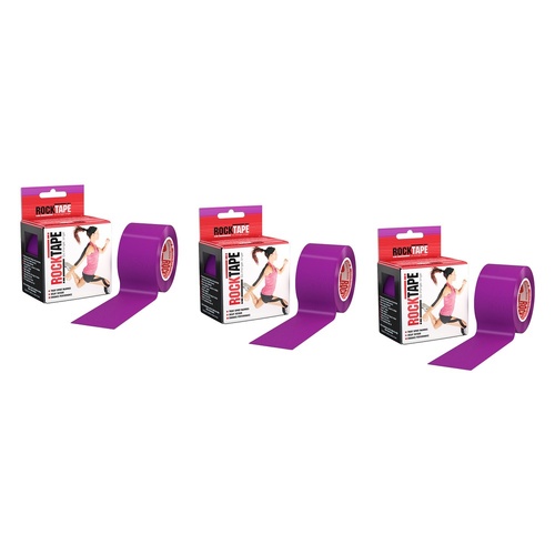 Rocktape Purple Kinesiology Tape 5cm x 5m Pack of 3