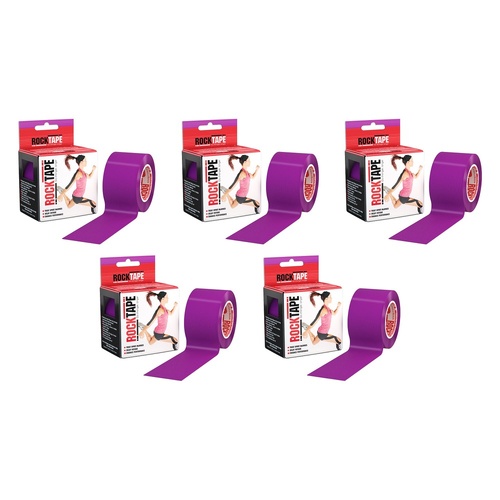 Rocktape Purple Kinesiology Tape 5cm x 5m Pack of 5