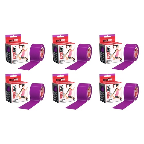 Rocktape Purple Kinesiology Tape 5cm x 5m Pack of 6