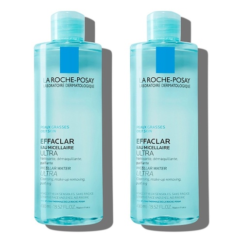 La Roche-Posay Effaclar Micellar Water 400mL Pack of 2