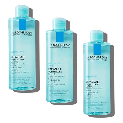 La Roche-Posay Effaclar Micellar Water 400mL Pack of 3