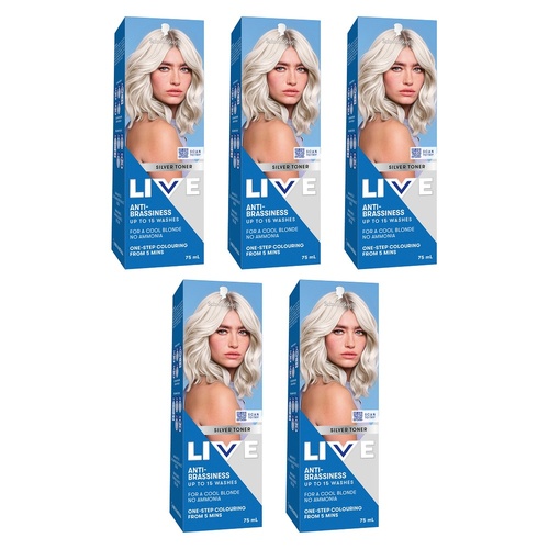 Schwarzkopf LIVE Colour Silver Toner 75mL Pack of 5